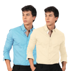 Pinkmint Cotton Solid Combo Men Shirt Formal Wear Office Wear Regular Fit Shirt